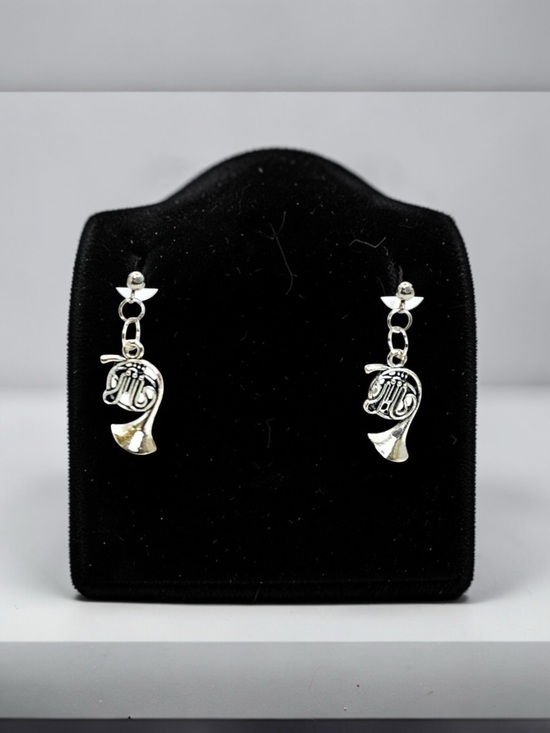 Alaska wild Rose designs Jewelry - French Horn Silver Earrings